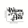 CIFbuyâ„¢ Iron "Welcome to Our Home" Floral Wall Art, Cozy Style Wall Hanging, Entryway Home Decor (TikTok, Temu: Self-pickup available)