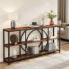 Console Table 70.9 Inch Sofa Table with 3 Tier Storage Shelves Narrow Design for Living Room Bedroom Hallway Furniture