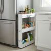 3-Tier Rolling Cart for Kitchens and Laundry Rooms (White)