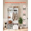 Hall Tree with Bench and Shoe Storage, 42" Wide, Entryway Hall Tree with Bench, Hanging Hooks, Storage Shelves, Adjustable Shoe Shelves