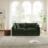 Modern Fabric Loveseat Sofa Couch for Living Room, Upholstered Large Size Deep Seat 2-Seat Sofa with 4 Pillows ,Green Chenille