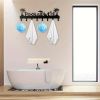 Wall Mounted Coat Hooks Rack, Modern Black Heavy Duty Towel and Robe Hanger, Space Saving Organizer for Bathroom Bedroom Kitchen Entryway and Mudroom