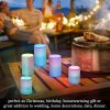 Gradient Blue 2 PCs LED Flickering Flameless Candles with Remote Timer Battery Operated Candle