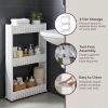 3-Tier Rolling Cart for Kitchens and Laundry Rooms (White)