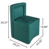 Set of 2 Green PU Upholstered Dining Chairs, Fully Assembled,400lbs Capacity