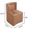 Set of 2 Camel PU Upholstered Dining Chairs, Fully Assembled,400lbs Capacity