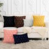 Dark Blue Throw Pillow Covers 18x18 Set of 2 Decorative Farmhouse Couch Throw Pillows Boho Shells Cute Soft Plush Wool Winter Pillowcases for Bedroom