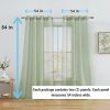 2 Piece Semi-Sheer Voile Window Curtain Grommet Panels for Bedroom & Living Room - (54" W x 84" L, Sage Green)