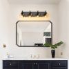 Industrial Bathroom Vanity Light,4-Light Bathroom Lights Over Mirror with Clear Glass Globe Shade and Metal Base