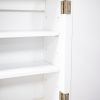 Bathroom Storage Cabinet, Medicine Cabinets for Bathroom with Mirror, 2 Doors 2 Adjustable Shelf + 3 Christmas Style Storage Basket