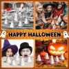 5 Pcs Halloween Ghost Figurine Resin Ghost Sculpture Statue Cute Halloween Decorations Spooky Tiered Tray Decor for Indoor Home Table Centerpieces Par