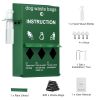 Dog Poop Bag Dispenser with Hand Wash Bottle, Lockable Outdoor Dog Waste Bag Holder with 600 Waste Bags, Stake, Pole