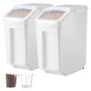 Rice Storage Container, 4.5Gallon/20L x2 Capacity Large Dog Food Dispenser Bin, Kitchen Ingredient Grain Cereal Flour Bin