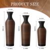 Hand-Woven PVC Rattan Vases, Set of 3 Brown Floor Vases for Home Decor, 27.56in 23.62in 19.69in Tall Farmhouse Decorative Vases