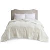 Oversized Down Alternative Blanket with Satin Trim Ivory Full/Queen