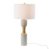 15x15x30" Cement With Metal Table Lamp