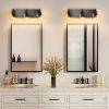 Bathroom Vanity Light,Modern 3-Light Bathroom Lighting Fixtures Over Mirror with Clear Glass Shade and Metal Base,Matte Black Bathroom Lighting