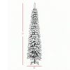 Snow-Flocked 7' Tall Slim Pencil Christmas Tree, Artificial Tree with Realistic Branches & 603 Tips, Green (Excluding ball)