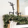 Christmas Decorations - Set of 2 Black Reindeer Statues - Modern Aluminum Alloy Xmas Figurines - Elegant Indoor Holiday Decor - Table Centerpieces - I