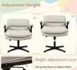 Ergonomic Criss Cross Office Chair with Flip-up Arms Adjustable Height Wide Backrest Padded Seat for Desk Work