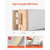 Sliding Barn Door, 30 x 84 inch, High-Strength MDF Panel and Glass, Barn Door with Hardware Kit, Water-Proof PVC Surface, Easy to Install, H-Frame