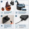 Halloween Witch Hat Pumpkin Decor with Mist Maker, Plug-in Cool Fogger & Golden LED Glowing Eyes