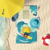 Surfer Dog Black Toy Poodle Premium Beach Towel Oversized Towel Beach Blanket, Pool, Beach Essentials, Yoga, Premium Bath Towel, Quick Dry Plush