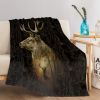 Wilderness Deer Flannel Throw Blanket, Realistic Animal Blankets Soft Cozy Fleece Throws for Wildlife Lover Bed Sofa Dorm Living Room Decor Gifts
