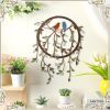 Metal Wall Art Bird on Tree Branch Silhouette with Drooping Vines Bird Art Decor Rustic Metal Spring Decor for Living Room Garden Porch Home Wall Hous