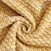 Gold Knitted Throw Blanket for Couch, Soft, Cozy Machine Washable 100% Cotton Sofa Blanket, Heavy 2.5lb Weight, Laundry Bag Included