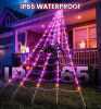 Upgrade Halloween Spider Web Decorations Outdoor + 59" Giant Spider DÃ©cor  Halloween Lights Decor Indoor and Outdoor with 8 Lighting Modes
