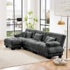 Luxury Modular Sectional Sofa Couch,Oversized L Shaped Cloud Couch for Living Room,Deep Seat Sofa Couch with Convertible Ottoman,Chenille Gray