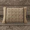 5 Piece Reversible Jacquard Bedspread Set Brown/Gold Queen