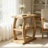 23.6" End Table, 3-Tier Farmhouse Side Table with Geometric Metal Frame, Rustic Accent Table for Living Room, Bedroom & Sofa