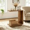 C-Shaped End Table Wood Side Table Nightstand Bedside Table  Living Room Bedroom Furniture