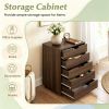 5 Drawer Mobile File Cabinet with Wheels for Living Room Home Office Storage Organizer Desk Filing Cabinet Metal