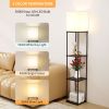 63" Floor Lamp with Shelves: Lamp for Living Room with 3 Adjustable Color Temperatures, Display Bookshelf for Home, Bedroom