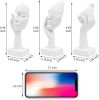 3 Pcs Thinker Statue Modern Home Resin Sculptures Collectible Figurines for Home Office Bookshelf Desktop (White)