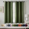 Olive Green Blackout Curtains for Bedroom Living Room 63 Inches Long 2 Panels