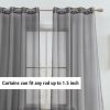 2 Piece Semi Sheer Voile Window Curtain Grommet Panels for Bedroom & Living Room (54" W x 84" L, Charcoal Grey)