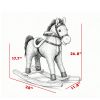 Back and Forth Rocking Horse with Sound Effects, Ride On Horse Toy for 12-36 Months Toddlers, Gray