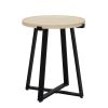 19in Indoor Round Manufactured Wood Bedroom Side Table Living Room Furniture Accent End Table, Oak