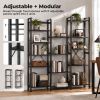 Three Columns and Four Layers Bookshelf, Wide Bookcase with 11 Open Display Shelves, Adjustable Storage Shelf for Home & Office