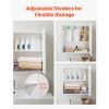 Laundry Room Wall Cabinet, 2-Tier Wall Mounted Hanging Cabinet with Adjustable Shelf, Cupboard Storage with 2 Doors, for Kitchen, Bathroom, Laundry