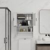 Bathroom Wall Cabinet with Doors, Adjustable Shelf and Towel Bar for Over The Toilet Storage, Medicine Cabinet with Paper Holder for Bathroom