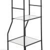 Matte Black Steel 5-Shelf Bathroom Storage Tower Unit