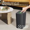 3 Pack 10 Liter Small Trash Can with lid, 2.6 Gallon,Garbage Can Slim Trash Bin Waste Basket for Bathroom,Kitchen,Bedroom,Living Room,Office