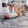 LOOM & LUXE Collection 6X9 Cream/Blue /Medallion Non-Shedding Living Room Bedroom Dining Home Office Stylish and Stain Resistant Area Rug