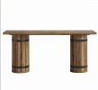 Rectangular Counter Height Pub Table with Fence Pedestal Base 70.9 Inch Bar Table Kitchen Dining Room Furniture