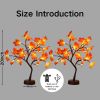 2 Pack Artificial Autumn Maple Tree with 24 LED Lights, Battery/USB Powered Thanksgiving Table Lamp